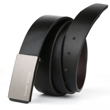 Smooth Buckle Leather Belt